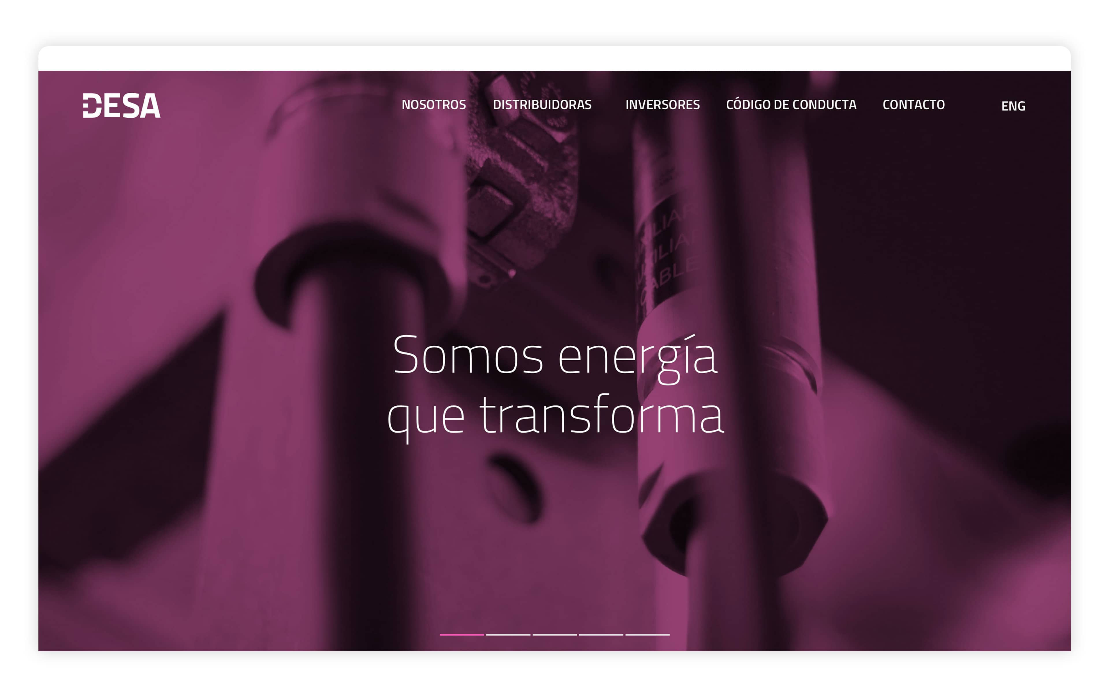 DESA. Energía que transforma. Name. Design Agency.