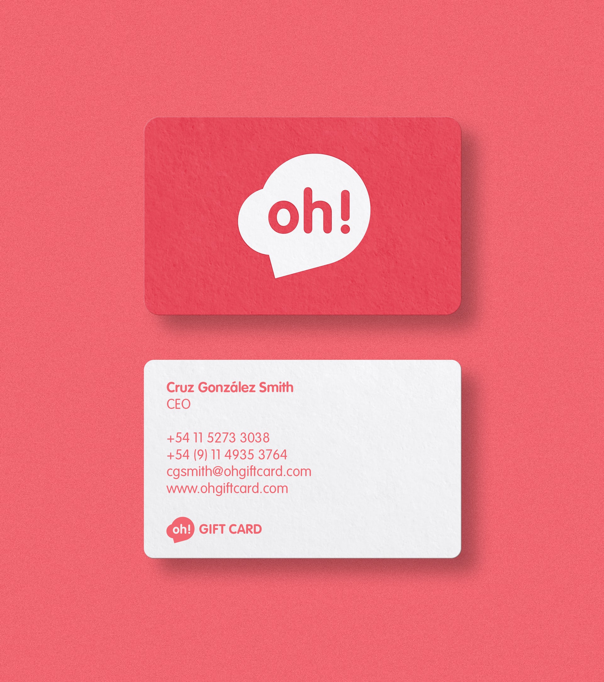 oh! Gift Card. Name. Design Agency.